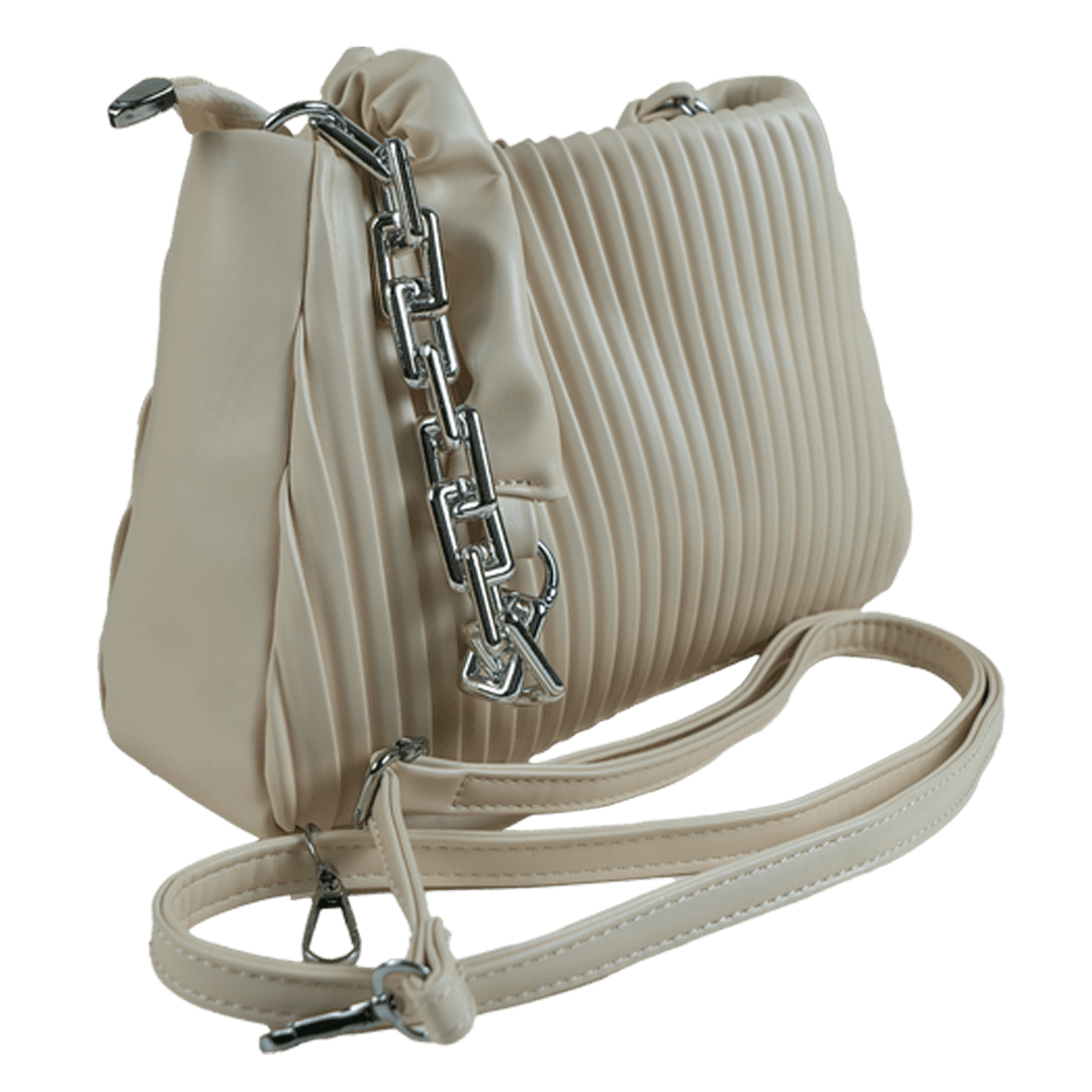 Designer Patterned Tote Bag with Brown Accent