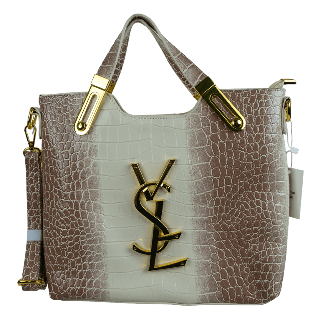 Elegant Tone Crocodile Embossed YSL Tote Bag