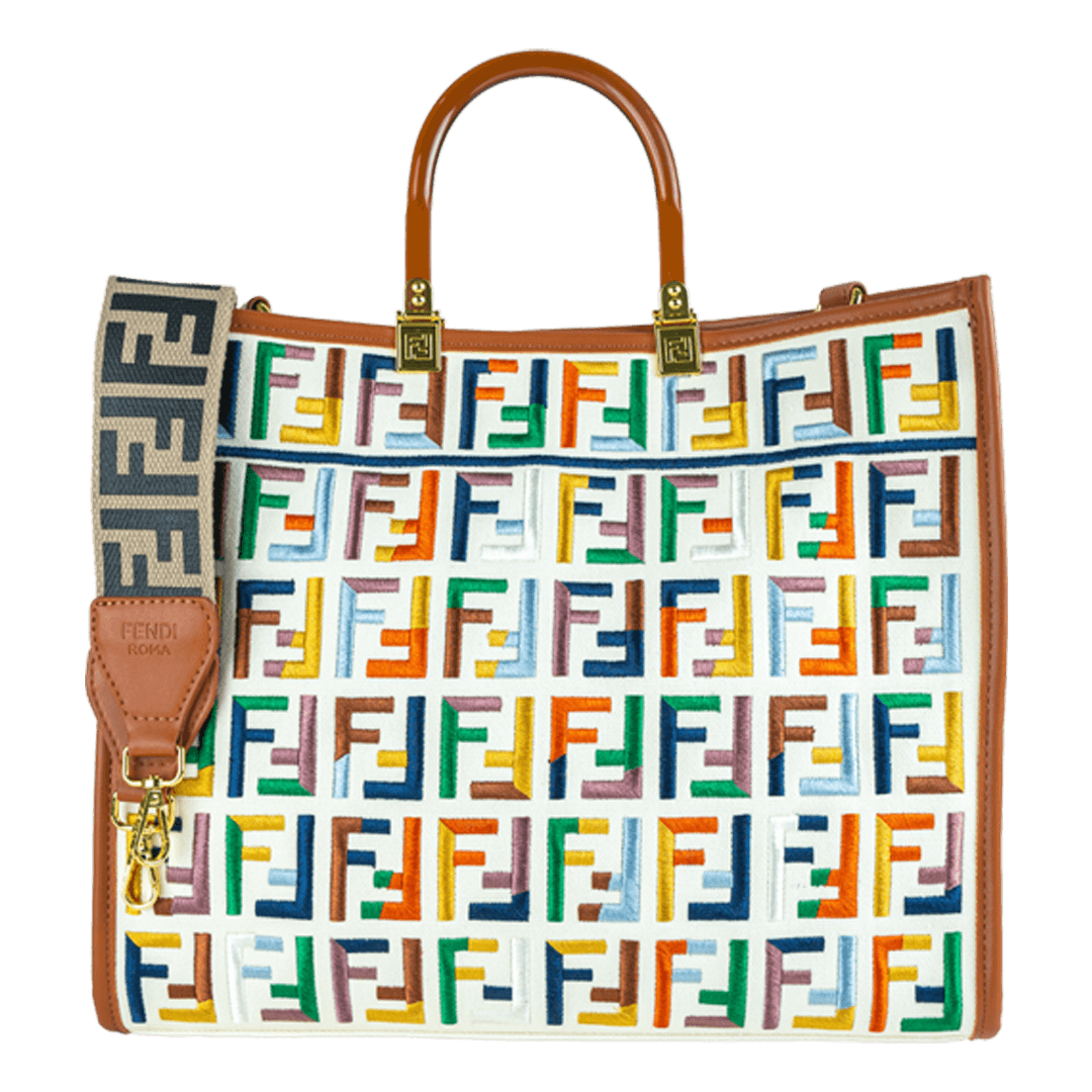 Vibrant Fendi Multicolor Logo Print Tote Bag